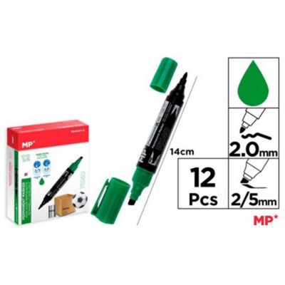 MARCADOR PERMANENTE X-40 VERDE DOBLE PUNTA