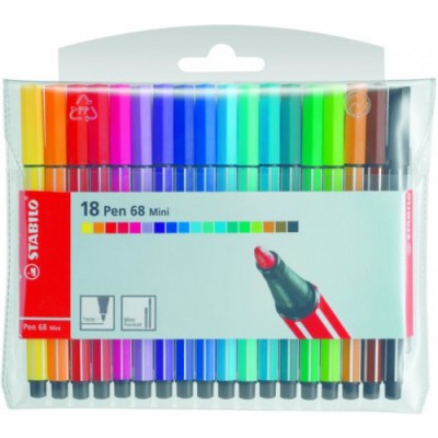 ROTULADOR PUNTA FIBRA MEDIA 1MM PEN 68 ROJO NEON STABILO 68 040