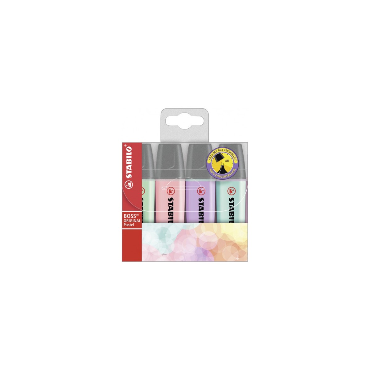 ESTUCHE 4 MARCADORES FLUORESCENTE BOSS PASTEL TRAZO 2 5MM SURTIDO STABILO 70 4 2