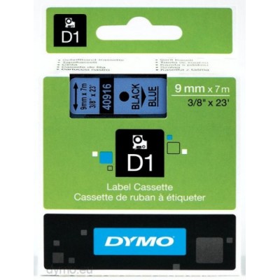 CINTA ROTULADORA D1 9MMX7M NEGRO AZUL DYMO S0720710