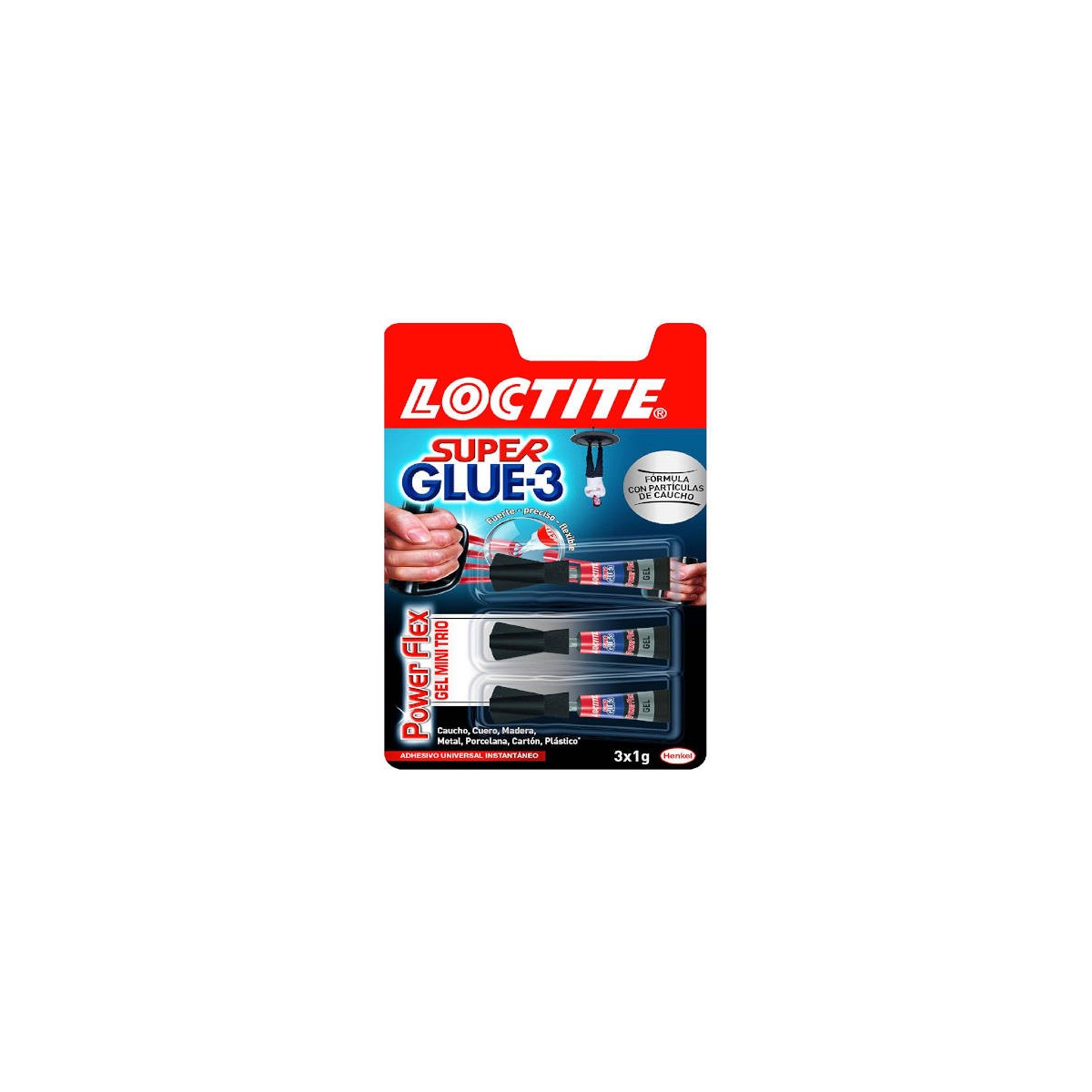 ADHESIVO INSTANTANEO SUPER GLUE 3X1GR MONODOSIS POWER GEL LOCTITE 2640066