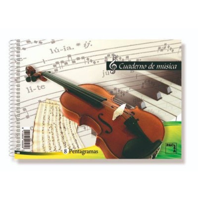 CUADERNO BLOCKS DE MUSICA 80 GRS 4º 155X215MM 20 HOJAS 8 PENTAGRAMAS PACSA 18801