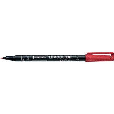 MARCADOR LUMOCOLOR PERMANENTE PUNTA SUPERFINA 04MM ROJO STAEDTLER 313 2