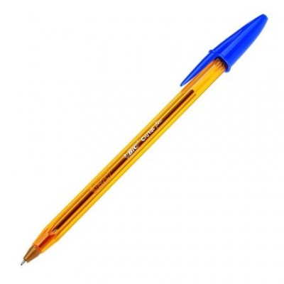 BOLIGRAFO CRISTAL FINE CUERPO NARANJA TRAZO 03 MM COLOR AZUL BIC 872730