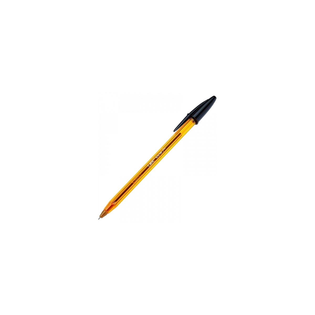 BOLIGRAFO CRISTAL FINE CUERPO NARANJA TRAZO 03 MM COLOR NEGRO BIC 872731