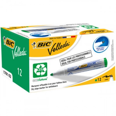 MARCADOR PARA PIZARRA BLANCA 1701 TINTA A BASE DE ALCOHOL TRAZO 15MM VERDE VELLEDA 904940