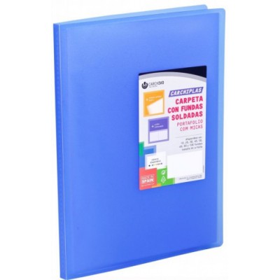 CARPETA CARCHIPLAS BOOK A4 POLIPROPILENO 30 FUNDAS SOLDADAS AZUL CARCHIVO 50303050