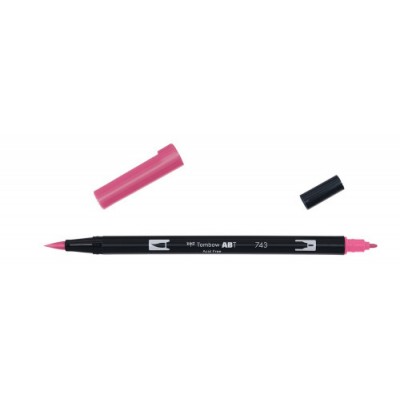 ROTULADOR DOBLE PUNTA PINCEL COLOR HOT PINK TOMBOW ABT 743