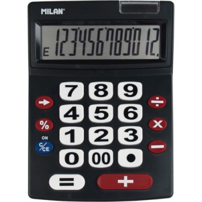 CALCULADORA 12 DiGITOS TECLAS GRANDES MILAN 151712BL