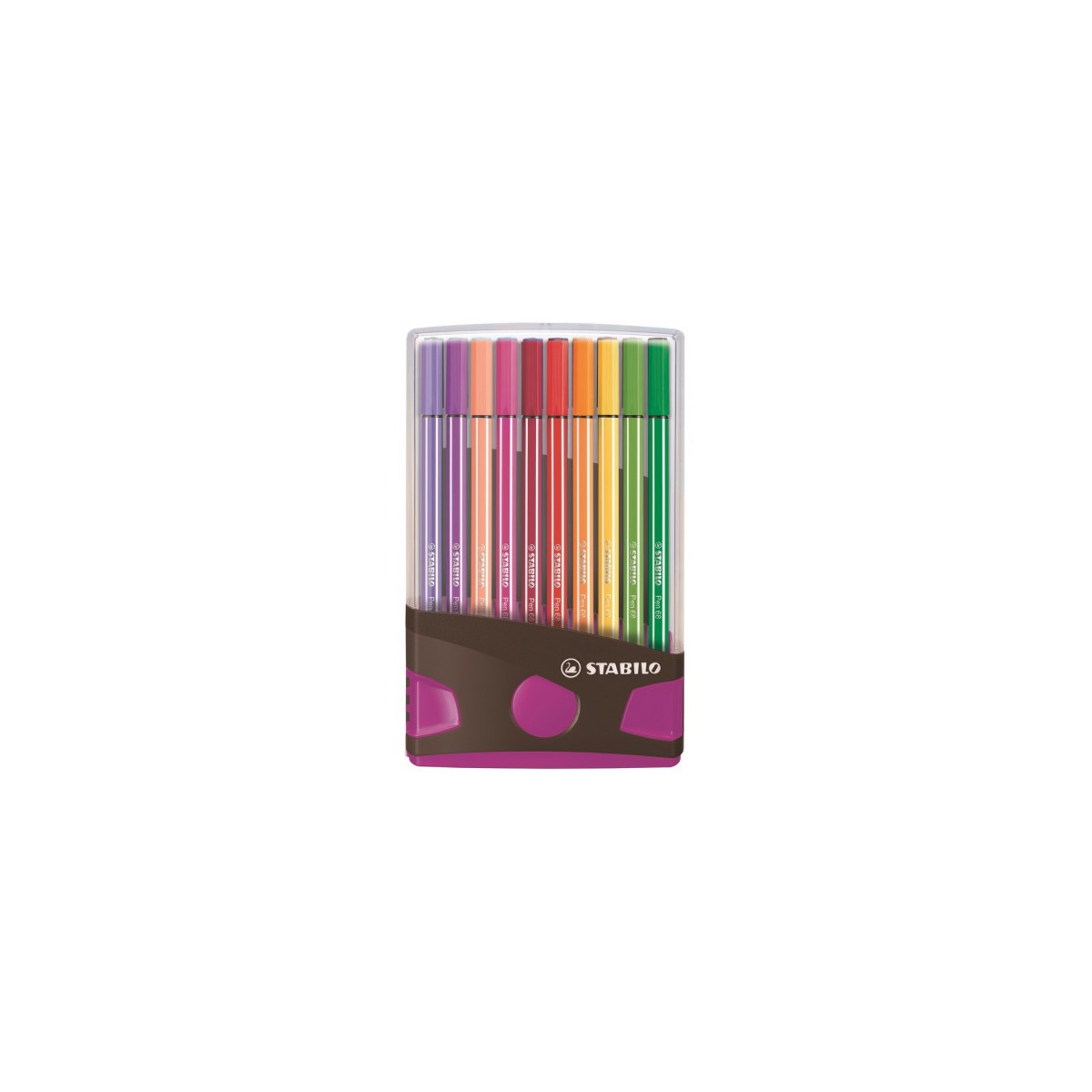 CAJA 20 ROTULADORES PEN 68 COLORPARADE PUNTA 1 MM ANTRACITA ROSA STABILO 6820 04 03