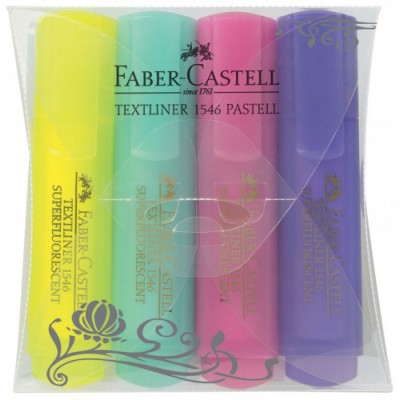 ESTUCHE 4 MARCADORES FLUOR TEXTLINER SURTIDO PASTEL FABER CASTELL 154610