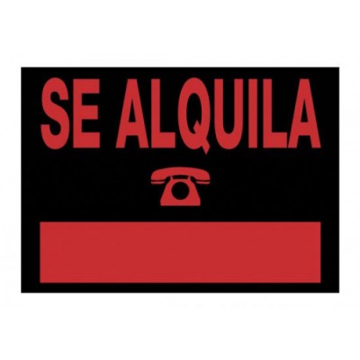 CARTEL SE ALQUILA 500X350 MM PVC NEGRO ARCHIVO 2000 6166 NE