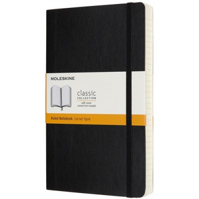 LIBRETA CLASICA MAYOR GROSOR NEGRA L 13X21CM RAYADA TAPA BLANDA MOLESKINE QP616EXP