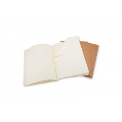 SET DE 3 LIBRETAS CAHIER MARRoN KRAFT XL 19X25CM LISAS MOLESKINE QP423