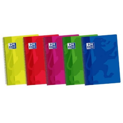 CUADERNO TAPA PLASTICO 4º 80 HOJAS 4X4 COLORES SURTIDOS OXFORD 400044180