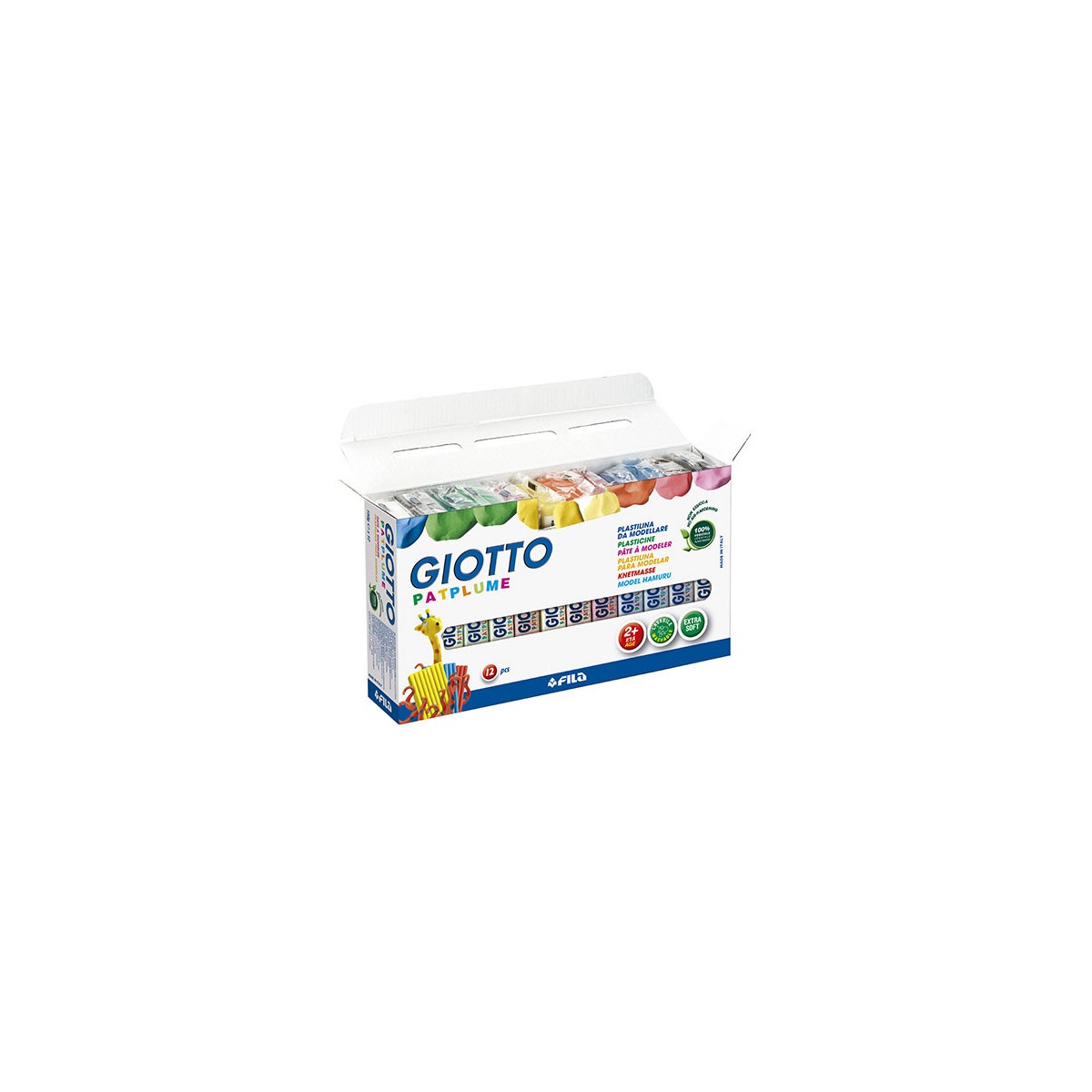 CAJA 12 PLASTILINA PATPLUME 150G GIOTTO F51190000