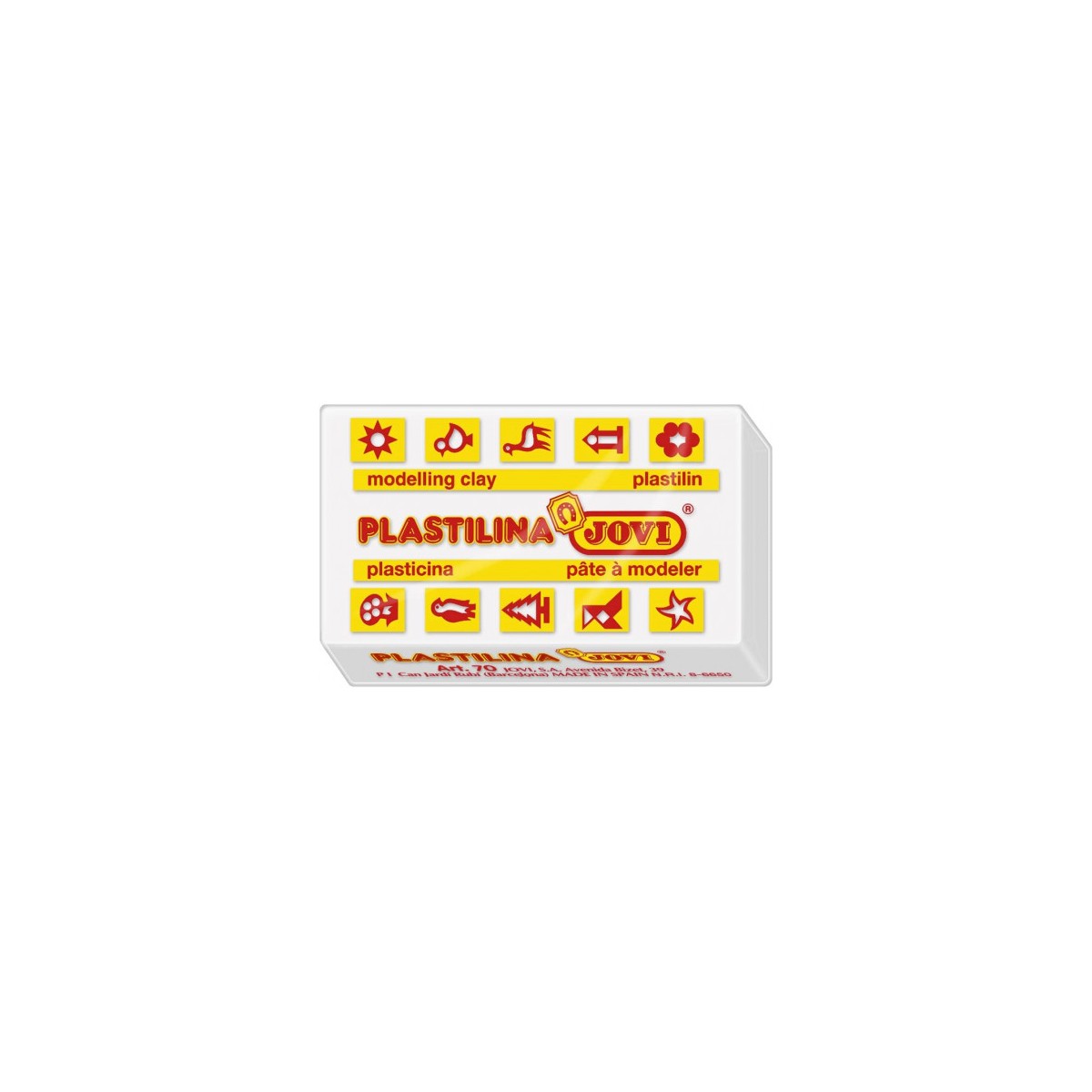 CAJA 30 PASTILLAS PLASTILINA 50 G BLANCO JOVI 7001