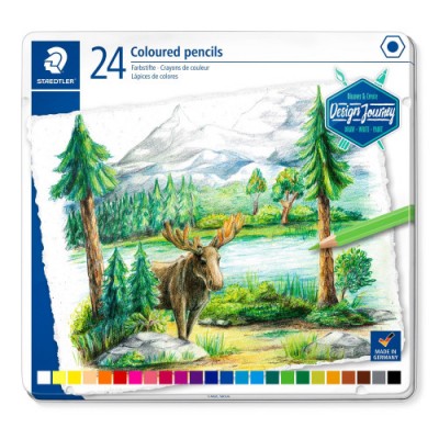 ESTUCHE METaLICO CON 24 LaPICES COLORES SURTIDOS STAEDTLER 146C M24