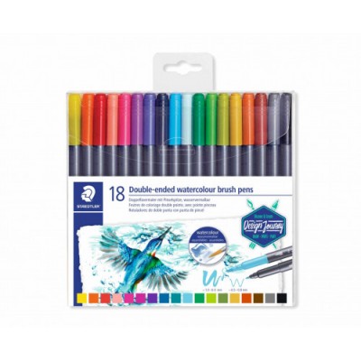 ESTUCHE DE PLaSTICO CON 18 ROTULADORES COLORES SURTIDOS STAEDTLER 3001 TB18