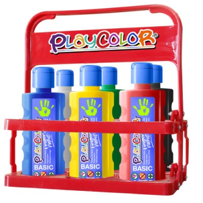 FINGER PAINT BASIC PARA 6 BOTELLAS 500ML BASKET 6 COLORES PLAYCOLOR 17791