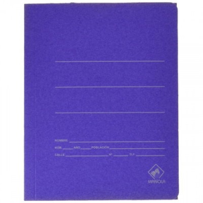 CARPETA CARTON AZUL 500 GR M2 CUARTO GOMA SENCILLA MARIOLA 1040