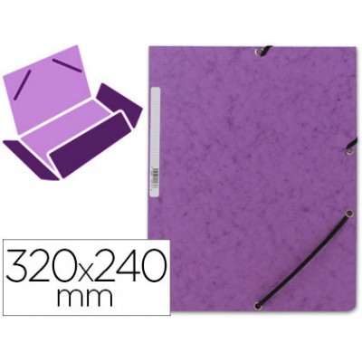 CARPETA CARTON SIMIL PRESPAN 500 GR M2 FOLIO GOMA SOLAPA VIOLETA MARIOLA 1525VI