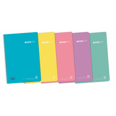 CUADERNO ESPIRAL TP Fº 80H 4X4 C M SURTIDO PASTEL ENRI 400150287