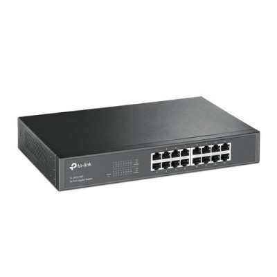 SWITCH CON BASE DE MONTAJE TP LINK DE ESCRITORIO DE 16 PUERTOS GIGABIT