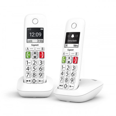 Gigaset E290 Duo Telefono DECT analogico Identificador de llamadas Blanco