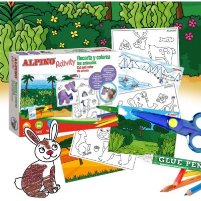 SET ACTIVITY RECORTO Y COLOREO ANIMALES ALPINO AC000004