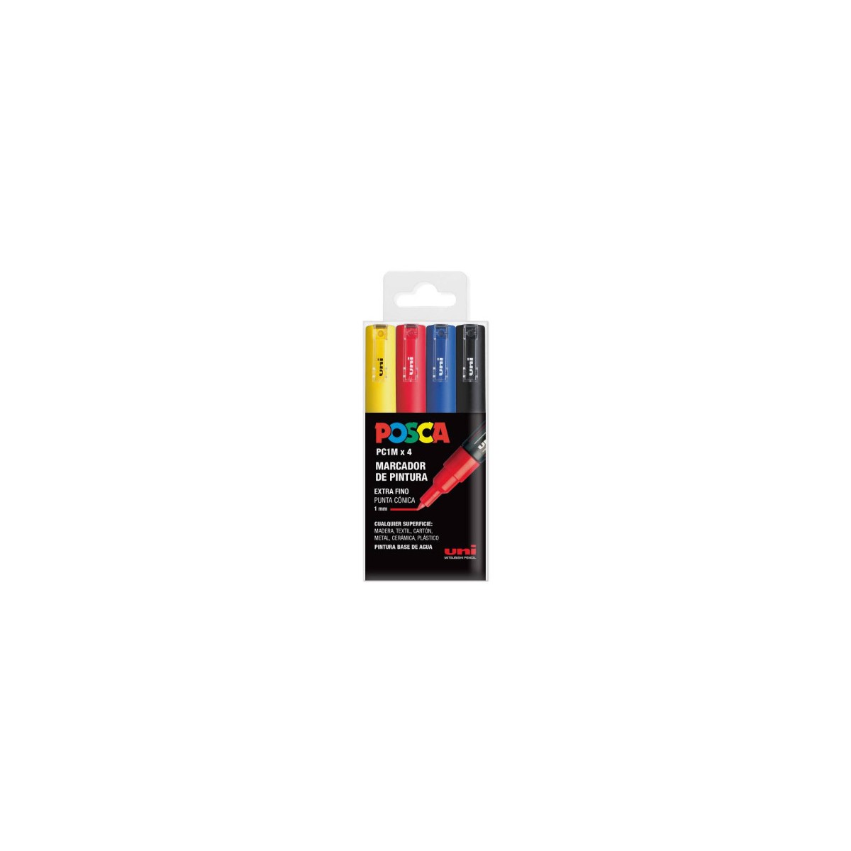 ESTUCHE 4 UDS PC1M BASIC POSCA UNIBALL 182634668