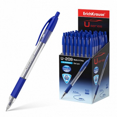 BOLiGRAFO DE BOLA AUTOMaTICO U 209 CLASSIC MATICGRIP TECNOLOGiA ULTRA GLIDE COLOR TINTA AZUL ERICH KRAUSE 47578