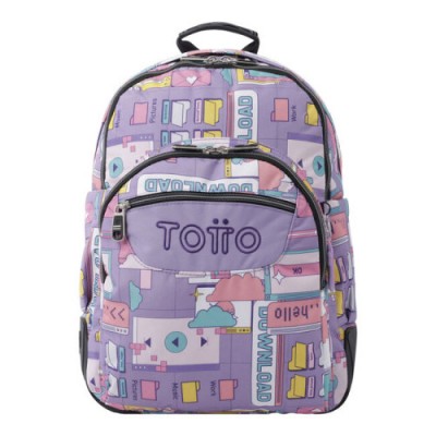 MOCHILA ESCOLAR MORADO CIBER CRAYOLES TOTTO MA04ECO029 2210N 2QI