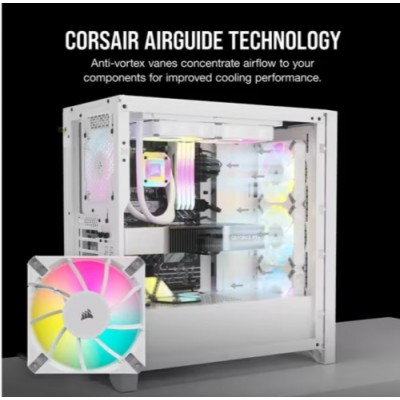 VENTILADOR CAJA CORSAIR AF ELITE SERIES AF120 RGB ELITE 120 MM FLUID DINAMIC AIRGUIDE SINGLE PACK BLANCO CO 9050157 WW