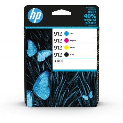 HP Paquete de 4 cartuchos de tinta Original 912 negro cian magenta amarillo