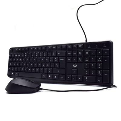 Ewent EW3006 teclado USB QWERTY Espanol Negro