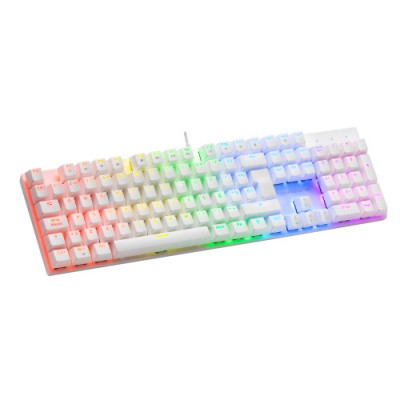 Mars Gaming MK422 Blanco Teclado Gaming RGB Switch Mecanico Azul Idioma Portugues