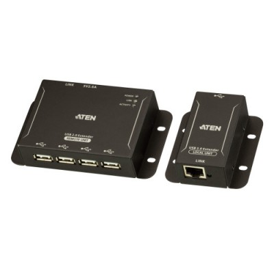 ATEN Extensor USB 20 por Cat 5 con hub de cuatro puertos hasta 50 m