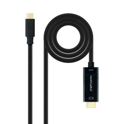 Nanocable Cable Conversor USB C a HDMI 14 4K30HZ 18 m Negro