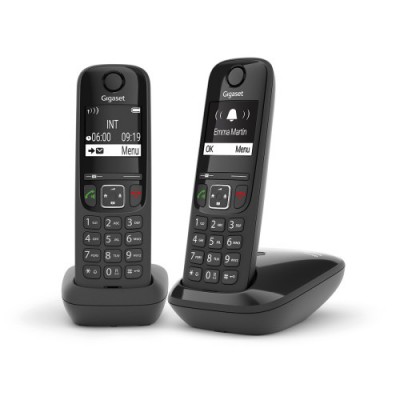 Gigaset AS690 Duo Telefono DECT analogico Identificador de llamadas Negro