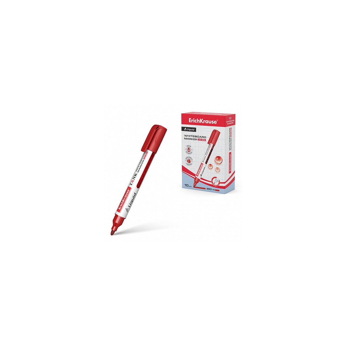 MARCADOR PIZARRA BLANCA CON TINTA LiQUIDA LIQUID LW 600 TINTA COLOR ROJO ERICH KRAUSE 48776