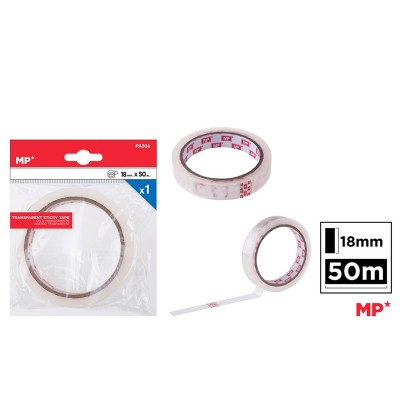 CINTA ADHESIVA TRANSPARENTE 18 MM  X 50 M