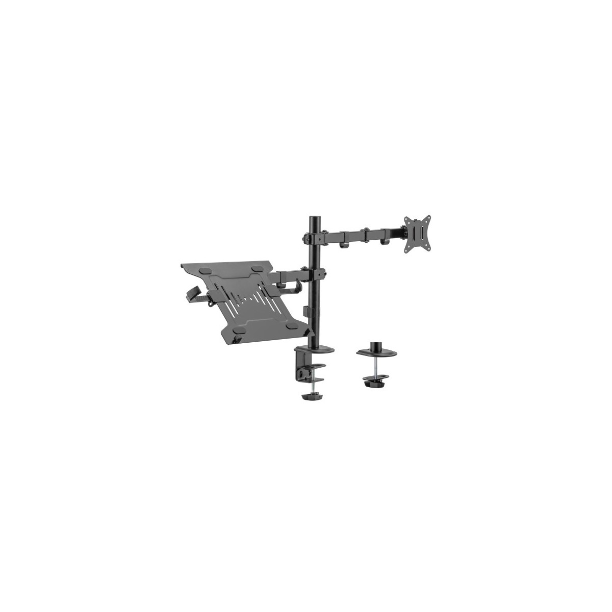 Ewent EW1519 soporte para ordenador portatil Soporte de mesa con estante para ordenador portatil y brazo para monitor Negro 396