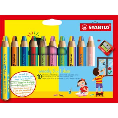 STABILO woody 3 in 1 duo Multicolor 10 piezas