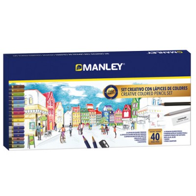 SET LAPICES DE COLORES 40 UDS MANLEY MLA00040