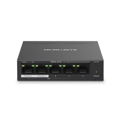 Mercusys MS105GP switch Gigabit Ethernet 10 100 1000 Energia sobre Ethernet PoE Negro