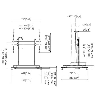 VOGELS RISE 5108 MOTORIZED DISPLAY LIFT FLOOR STAND 80 BLACK RISE5108 