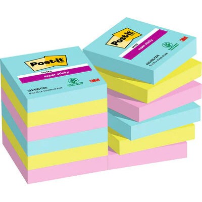 PACK 12 BLOCS 90 HOJAS NOTAS ADHESIVAS 476X476MM SUPER STICKY COLECCIoN COSMIC CAJA CARToN 622 12SS COS POST IT 7100290180