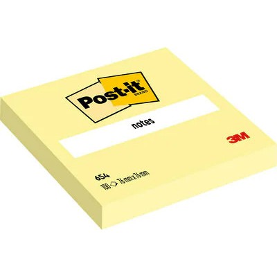 PACK 12 BLOCS 100 HOJAS NOTAS ADHESIVAS 76X76MM CANARY YELLOW SIN ENCELOFANADO INDIVIDUAL 654 POST IT 7100290160