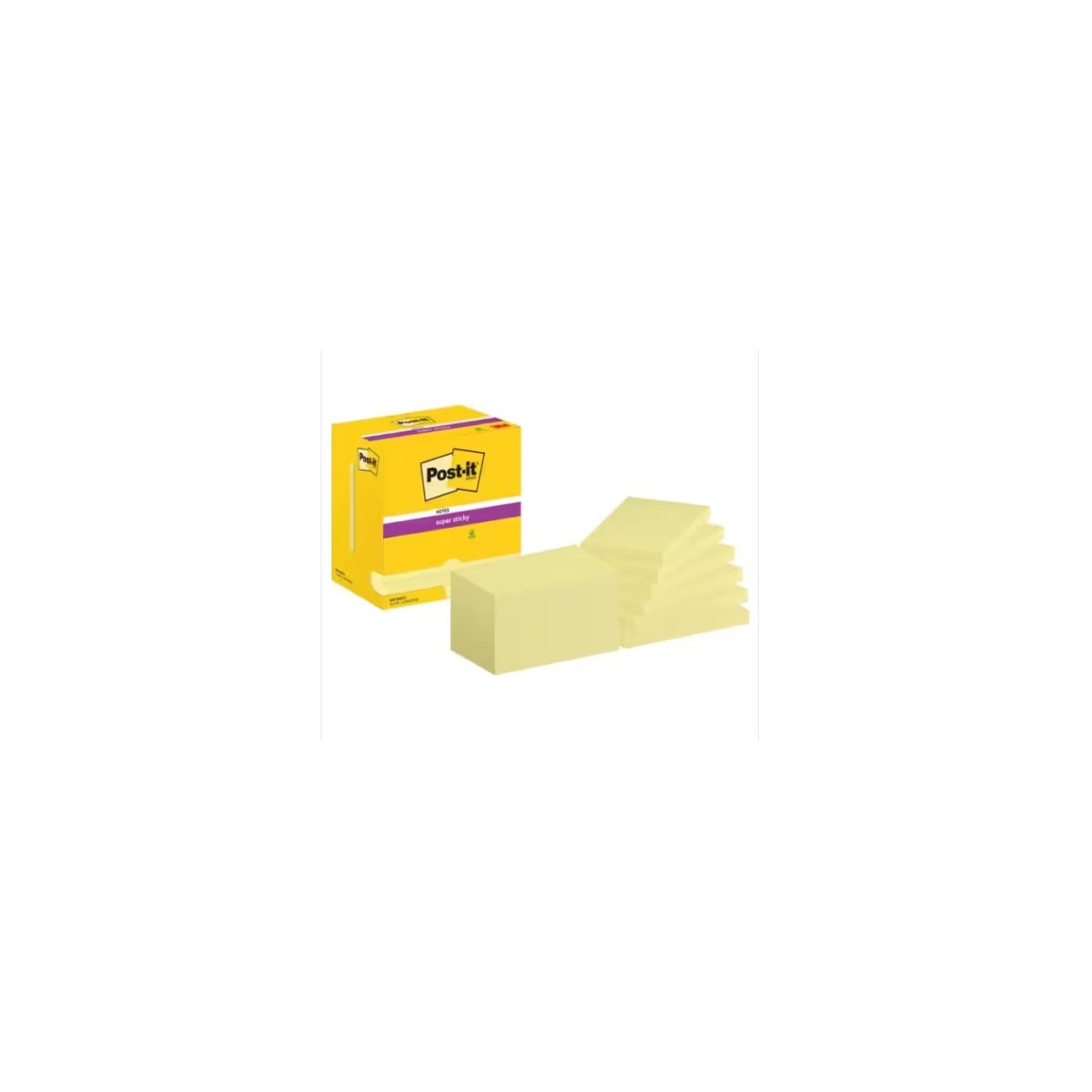 PACK 12 BLOCS 90 HOJAS NOTAS ADHESIVAS 76X127MM SUPER STICKY CANARY YELLOW CAJA CARToN 655 12SSCY EU POST IT 7100290175